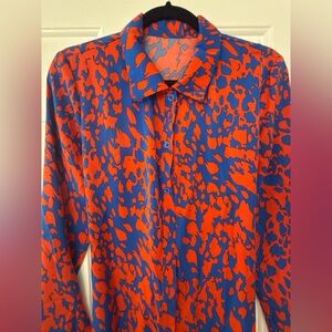 SHEIN Vibrant Blue and Orange Maxi Dress size Medium.